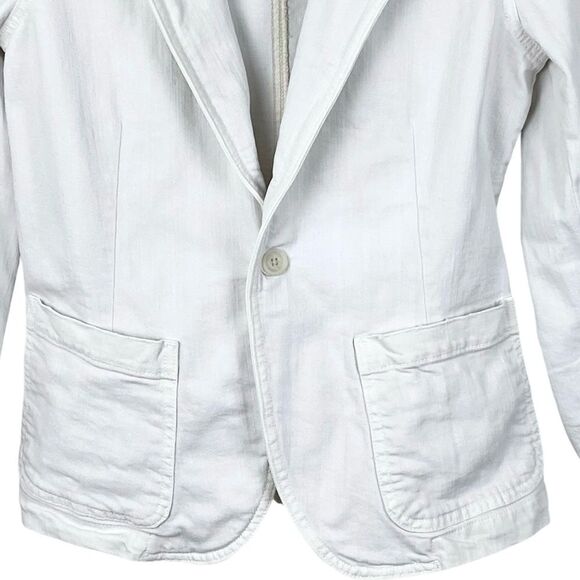 MOTHER Superior ‘The Smoker’ Chalk Denim Jacket Sz S Winter White Casual Chic - Picture 6 of 12